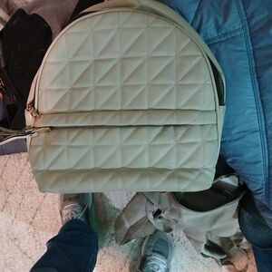 Elegant Cream leather womens Backpack